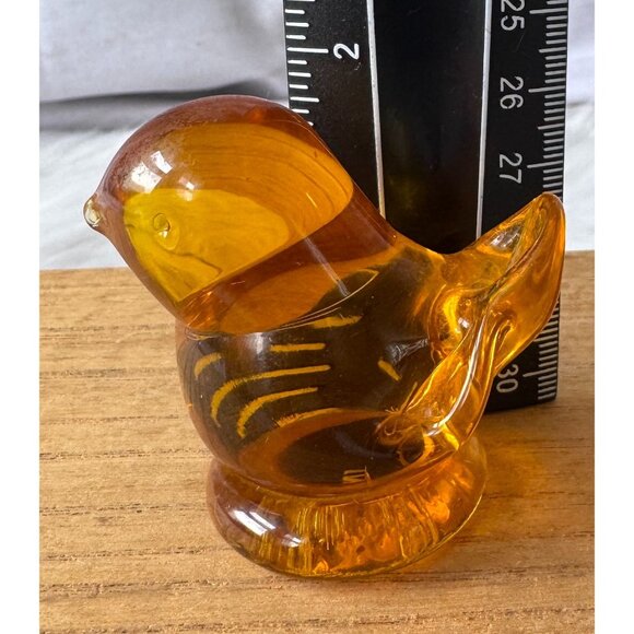 Vintage Titan Art Glass Baby Golden Canary Signed on Bottom Collectors Piece - Picture 7 of 8